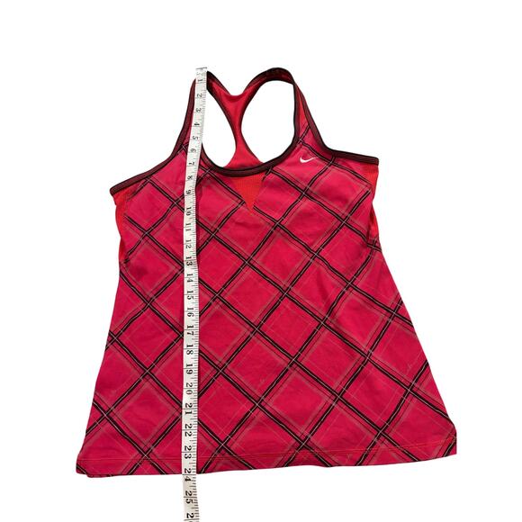 Nike Dri-Fit Women's Tank TopMedium Pink Red Racerback with Built-In Shelf Bra - Picture 4 of 7